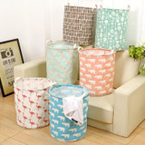 Nordic Style Flamingo Cotton Folding Laundry Baskets Dirty Clothes Storage Large Basket For Toy Clothes Sundries Storage Box