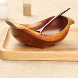 Nordic Japanese whole wood bowl Fresh Fruit Salad dessert dish bowl of instant noodles bowl creative ship shape Nordic Japanese whole wood bowl Fresh Fruit Salad dessert dish bowl of instant noodles bowl creative ship shape