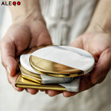 Nordic Ceramics Office Table Storage Plate Chic Scandinavian Vogue Elegant Luxury Gold Office Desk Storage Tray Organizer Decor