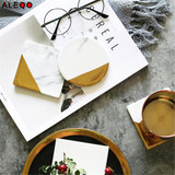 Nordic Ceramics Office Table Storage Plate Chic Scandinavian Vogue Elegant Luxury Gold Office Desk Storage Tray Organizer Decor
