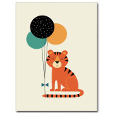 Nordic Art Cartoon Animal Poster Elephant Giraffe Tiger Minimalist Canvas Painting Nursery Picture Children Room Decoration 340