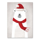 Nordic Bear Hippo Penguin Animal Crown Cartoon A4 Canvas Art Print Painting Poster Cartoon Wall Picture Kids Room Decor No Frame