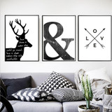 Nordic Abstract Canvas Oil Painting Scandinavian Deer Wall Pictures Art Posters and Prints For Living Room Home Decor Unframed