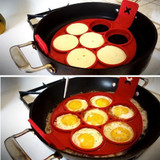 Nonstick Pancake Maker Silicone Egg Ring Mold with 7 Holes Kitchen Pancake Mold Egg Tools Kitchen Cooking Gadgets