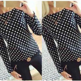 Newest Vintage Women Polka Dot Chiffon Blouse Long Sleeve Shirt Women Camisas Casual Women Blusa Tops
