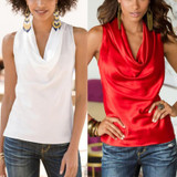 Newest Summer Fashion Sexy Chiffon Blouse Elegant Ladies Solid Tops Casual Sleeveless Women's Shirt XN4 H2