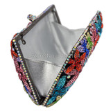 Newest stylish women evening bag Multi Crystal Evening Bag silver winding bags Crystal Luxury Clutch Bag Diamond Ladies 88415
