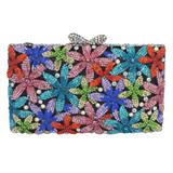 Newest stylish women evening bag Multi Crystal Evening Bag silver winding bags Crystal Luxury Clutch Bag Diamond Ladies 88415