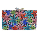 Newest stylish women evening bag Multi Crystal Evening Bag silver winding bags Crystal Luxury Clutch Bag Diamond Ladies 88415