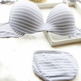 Newest Seamless Sexy Women Girls Striped Push Up Bra Sets Deep V-neck Bra Sets Underwear