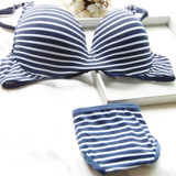 Newest Seamless Sexy Women Girls Striped Push Up Bra Sets Deep V-neck Bra Sets Underwear