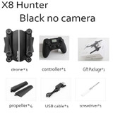 Newest rc mini foldable drone X8 Hunter with camera wifi fpv quadcopter rc helicopter toy HD selfie dron remote control 4CH Axis