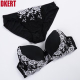 DKERT Embroidery Bra Big Size BCD Cup Bra Brief Sets Sexy Lace Cotton Women Bra Set Push Up Brassiere And Panty Set Underwear