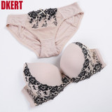 DKERT Embroidery Bra Big Size BCD Cup Bra Brief Sets Sexy Lace Cotton Women Bra Set Push Up Brassiere And Panty Set Underwear