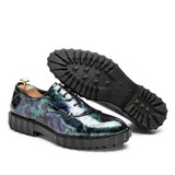 DJSUNNYMIX Brand Men British leather Business shoes graffiti Thick bottom mens point toe dress retro lace-up brogue Shoes