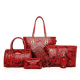 DIZHIGE Brand 6 Pcs /Set Composite Bags Women Leather Handbags Famous Ladies Shoulder Bags Clutch Chinese Style Women Handbags