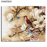 DIY Oil Painting By Numbers Frameless Pictures Digital Canvas Oil Painting Flower And Bird Home Decoration For Living Room G447