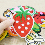 Diy fruit patches for clothing iron embroidered patch applique iron on patches sewing accessories badge stickers for clothes bag