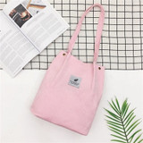 Women Corduroy Shopping Bag Female Canvas Cloth Shoulder Bag Environmental Storage Handbag Reusable Foldable Eco Grocery Totes Women Corduroy Shopping Bag Female Canvas Cloth Shoulder Bag Environmental Storage Handbag Reusable Foldable Eco Grocery Totes