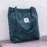 Women Corduroy Shopping Bag Female Canvas Cloth Shoulder Bag Environmental Storage Handbag Reusable Foldable Eco Grocery Totes Women Corduroy Shopping Bag Female Canvas Cloth Shoulder Bag Environmental Storage Handbag Reusable Foldable Eco Grocery Totes