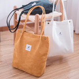 Women Corduroy Shopping Bag Female Canvas Cloth Shoulder Bag Environmental Storage Handbag Reusable Foldable Eco Grocery Totes Women Corduroy Shopping Bag Female Canvas Cloth Shoulder Bag Environmental Storage Handbag Reusable Foldable Eco Grocery Totes