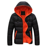 AOWOFS 1Piece Men's Slim Casual Warm Jacket Hooded Winter Thick Coat Parka Overcoat Hoodie