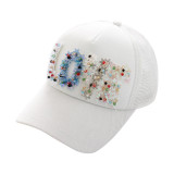 AOVKOVSA 2017 New Fashion flower crystal Weave LOVE women baseball cap good quality summer girl hat snapback hats