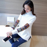 AOSSVIAO Turtleneck Winter Sweater Women 2017 Knitted Pullover Female Jumper Tricot Pullover Women's Patchwork Tops Pull Femme