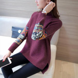 AOSSVIAO Turtleneck Winter Sweater Women 2017 Knitted Pullover Female Jumper Tricot Pullover Women's Patchwork Tops Pull Femme