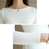 AOSSVIAO Sexy Slash Neck Knitted Sweater Women 2018 Autumn Winter Women Sweaters And pullovers Female Tricot Jumper Pull Femme