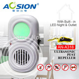 Aosion AN-A318 Indoor ultrasonic Mouse Insect Bug Rats repellent eletronicos pest reject control repeller with LED night light