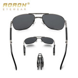 AORON Portable Folded Men's Polarized Sunglasses Classic Lens Retro Goggles Male Outdoors Leisure Eyewear Oculos Brand Designer