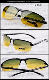 AORON Men's Day & Night Polarized Sunglasses Classic Driver Design Goggles Reduce Glare Vintage Brand Leisure Cool Eyewear