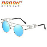 AORON Brand LOGO Original Polarized Sunglasses Goggles Men Designer Round Mirror Glasses oculos de sol Eyewear Accessories A393