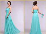 2017 New Custom Made Blue Chiffon Bridesmaid Dresses Female Formal Party Prom Dresses A-Line V-Neck
