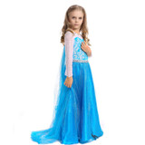 2017 New Custom Anna&amp; Elsa Dress Girl Longer Clothes Kids Baby Girl Clothes Costume Dresses Vestidos Princess Party Dresses
