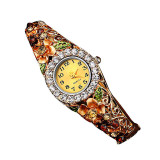 2017 New clock shion Brand quartz-watch Women Luxury Crystal Flower Bracelet Watch Quartz Wrist watches Relojes relogio feminino