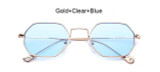 2017 New Classic Hexagon Square Clear Sunglasses Women Fashion Brand Designer Men Vintage Metal Frame Mirror Optical Sun Glasses