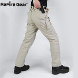 ReFire Gear Waterproof Tactical Military Pants Men Cotton Rip-stop SWAT Soldier Combat Trousers Casual Pockets Army Cargo Pants