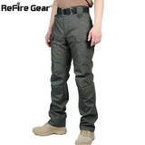 ReFire Gear Waterproof Tactical Military Pants Men Cotton Rip-stop SWAT Soldier Combat Trousers Casual Pockets Army Cargo Pants