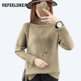 Refeeldeer New Loose Thick Warm Winter Sweater Women Turtleneck 2017 Knit Tricot Jumper Women Sweaters And Pullovers Female Tops