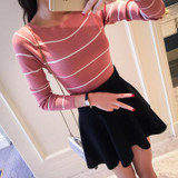 Refeeldeer High Elastic Striped Jumper Women 2017 Autumn Winter Women Sweaters And Pullovers Female Tricot Pull Femme Winter Top