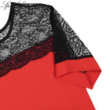 Red White Lace Blouse Chiffon Shirt Tops Women blusa Short Sleeve 2017 Hollow Out Ladies Shirt Office Female Plus Size Clothing Red White Lace Blouse Chiffon Shirt Tops Women blusa Short Sleeve 2017 Hollow Out Ladies Shirt Office Female Plus Size Clothing