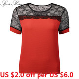 Red White Lace Blouse Chiffon Shirt Tops Women blusa Short Sleeve 2017 Hollow Out Ladies Shirt Office Female Plus Size Clothing Red White Lace Blouse Chiffon Shirt Tops Women blusa Short Sleeve 2017 Hollow Out Ladies Shirt Office Female Plus Size Clothing
