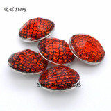 Red Resin Snap Buttons 18mm Fit Button Bracelet Faceted Plaid DIY Jewelry New 2017