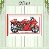 Red motorcycle Yellow home decor paintings counted printed on canvas DMC 11CT 14CT Cross Stitch kits embroidery needlework Sets
