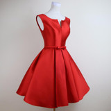 Red Mini Cocktail Dresses Party Short Prom Dress 2017 Girl Graduation Gowns Cheap Coral Color Nude Cocktail Vestidos CourteGQ701