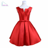 Red Mini Cocktail Dresses Party Short Prom Dress 2017 Girl Graduation Gowns Cheap Coral Color Nude Cocktail Vestidos CourteGQ701