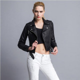 Red Leather Jacket Women Short White Motorcycle Biker Jackets Veste Cuir Femme Pink Black Soft Coats Blouson Cuir Femme UV1063