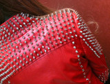 Red Leather Jacket Women Punk Rivets Studded Motorcycle Leather Spiked Leather Jackets Veste En Cuir Femme Cazadora Cuero Mujer